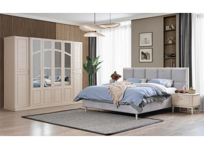Schlafzimmer Set Luxus Komplettes Bett 2x Nachttisch Kleiderschrank Modern 4tlg