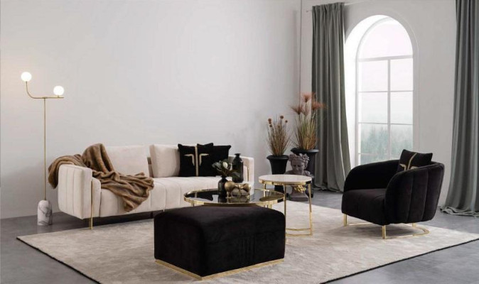 Großer Weißer Fünfsitzer Luxus Sofa Wohnlandschaft Wohnzimmer Modern