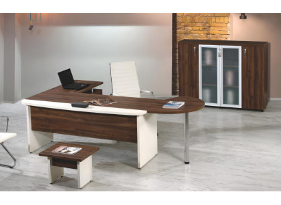 Klassischе Büromöbel Set 3tlg Eckbürotisch Komplettbüro Holz Braun