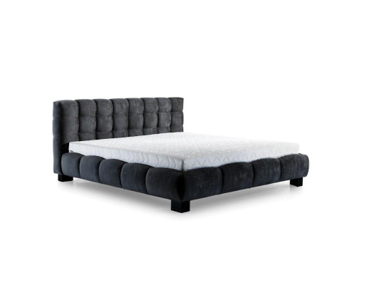 Schlafzimmer Set Blau Bett Holz 2x Nachttische Elegantes Stil Modern Neu 3tlg.