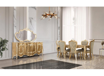 Anrichte Spiegel Luxus Gruppe Kommode Garnitur Kommoden Schrank Anrichten Gold