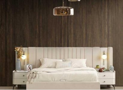 Luxus Schlafzimmer Bett und 2x Nachttische 3tlg. Set Design Einrichtung