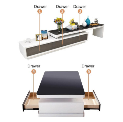  Designer Moderner Sideboard Schwarz-weiße Kommode TV-Ständen Luxus