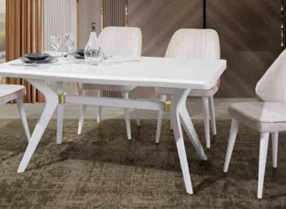 Esgruppen Set Luxus Weißer 4x Stühle Edelstahl Möbel Holzmöbel