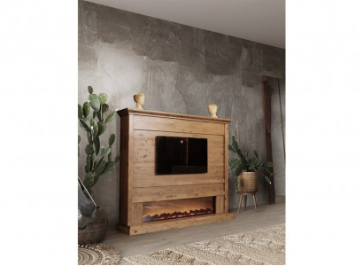 Wohnwand TV-Wand Holz Stil Wohnzimmer Möbel Schrank Wohnwände Luxus Möbel