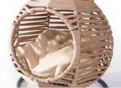 Moderne Rundschaukel Katzen Liege Beige Luxus Modernes Möbelstück Holz