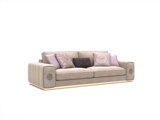 Beige Dreisitzer Sofa Couch Wohnzimmer Polstermöbel Einrichtung Neu Möbel