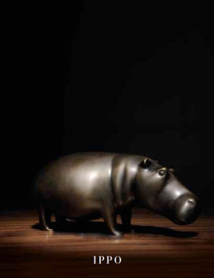Messing Hippo Nilpferd Statue Heim Dekor Farbe Gold Figur neu Wohnzimmer
