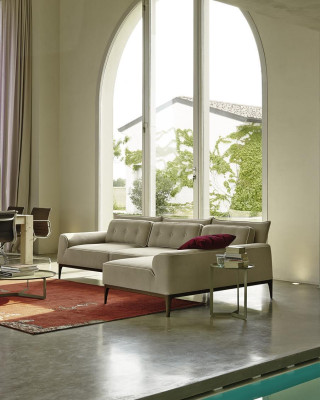 Ecksofa Moderne Design Grau Sofas Stoff L-Form Couch Wohnzimmer Sofa PRIANERA