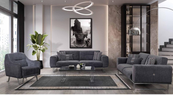 Sofagarnitur 3+3+1 Sitzer Wohnzimmer Komplett Sofas Set Modern Set Couchtisch