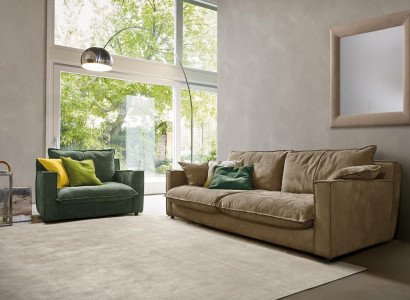 Sofagarnitur 3+1 Sitzer Luxus Garnitur Set Sofas Sessel Leder Sofa Wohnzimmer