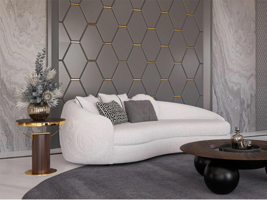 Luxus Weiß Dreisitzer Sofa Modern Polstermöbel Couch Textil Designer Einrichtung