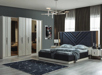 Schlafzimmer Betten Designer Kleiderschrank Holz Nachttische Garnitur