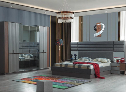 unkel-Braue Schlafzimmer Möbel Doppelbett Nachttische Schrank 4tlg Set