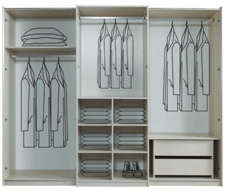 Weißer Moderner Kleiderschrank Schlafzimmer 4-türiger Holz Schrank Neu