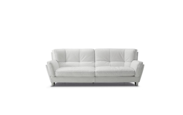 Luxus Sofa 3 Sitz Couch Holz Möbel Dreisitzer Prianera Sofas Weiß Couchen Leder
