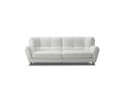 Luxus Sofa 3 Sitz Couch Holz Möbel Dreisitzer Prianera Sofas Weiß Couchen Leder