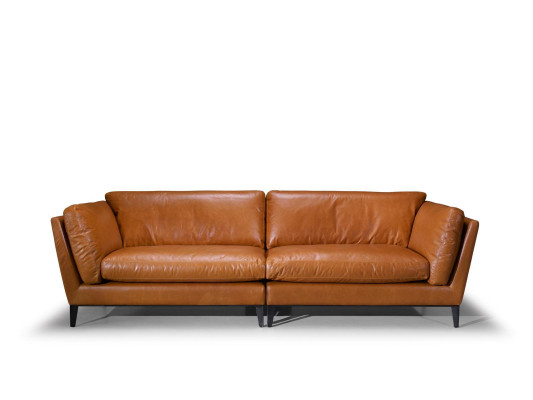 Sofa 3 Sitzer Braun Luxus Design Möbel Wohnzimmer Möbel Leder Prianera Stil Neu