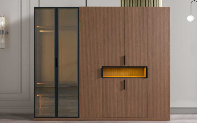 Hochwertiger Kleiderschrank Exklusive Schlafzimmer Möbel LED-Schränke