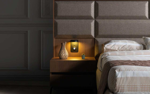 Exklusives Graues Schlafzimmer Doppelbett mit 2x Nachttischen 3tlg Set