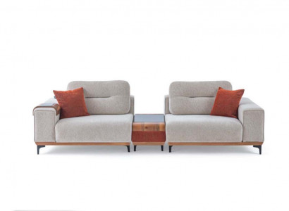 Stilvoller 3-Sitzer Mit Einem Einlagetisch Designer Wohnzimmer Couchen