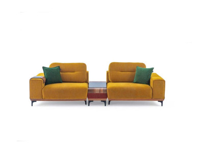 Gelber Dreisitzer 3-Sitzer Sofa Luxus Wohnzimmer Couchen Designer Sofas