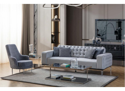 Exklusive Wohnzimmer Set von 2tlg. Sofagarnitur 3 Sitzer und Sessel Neu