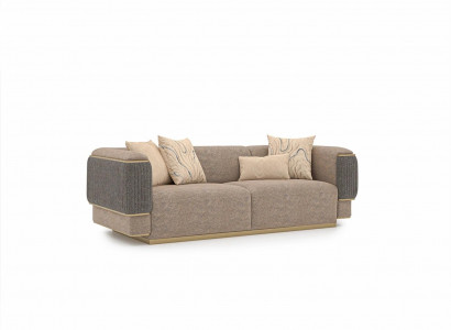 Grau Dreisitzer Sofa Luxus Design Polstermöbel Modern Wohnzimmer Sofas Couch