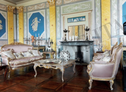 Sofa Set 2+1+1 Sofas Garnitur Sessel Barock Stil Couch Gruppe Italien Möbel Neu