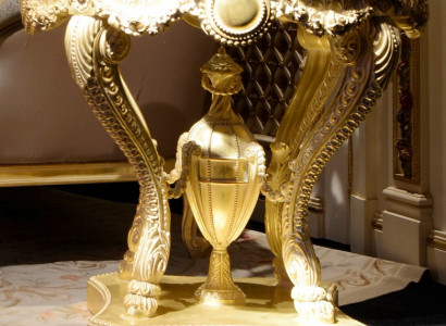 Couchtisch Beistelltisch Holz Wohnzimmer Tisch Möbel aus Italien Vintage Gold