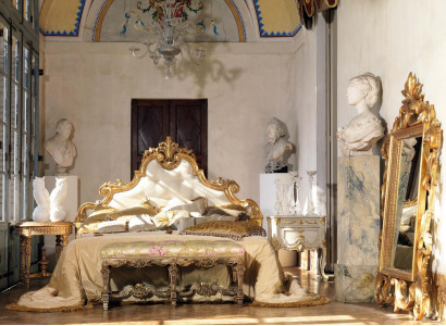 Chesterfield Bett Luxus Betten Holz Italienische Möbel Doppelbett Poster Neu