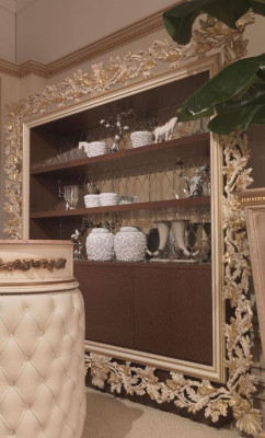 Vitrine Schrank Regal Wohnzimmer Bücherregal Holz Büroschrank Schränke Italien