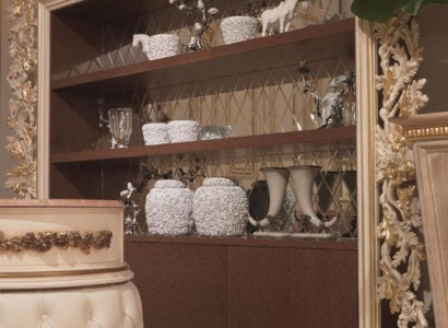 Vitrine Schrank Regal Wohnzimmer Bücherregal Holz Büroschrank Schränke Italien