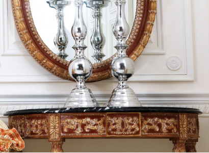 Holz Italienische Möbel 2tlg Set Möbel Stil Barock Konsolentisch mit Spiege Neu