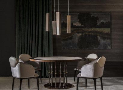 Gruppe Stühle Garnitur Textil Stoff Holz Gepolsterte Esszimmer Stühle 4x Stuhl