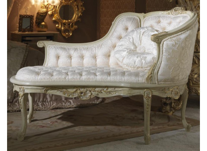 Lounge Chesterfield Sofa Liege Polster Liegen Chaiselongues Club Weiß Barock Neu