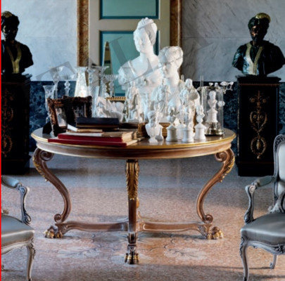 Esstisch Runder Wohnzimmer Tische Holz Royal Barock Italienische Möbel Barock