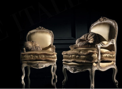 Sessel Bibliothek Lese Stuhl Ohrensessel Sofa Polster Italienische Möbel Luxus