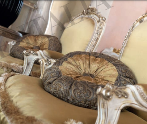 Sessel Bibliothek Lese Stuhl Ohrensessel Sofa Polster Italienische Möbel Luxus