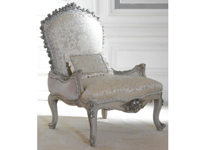 Luxus Sessel Polster Thron Barock Rokoko Echtholz Italienische Möbel Einsitzer