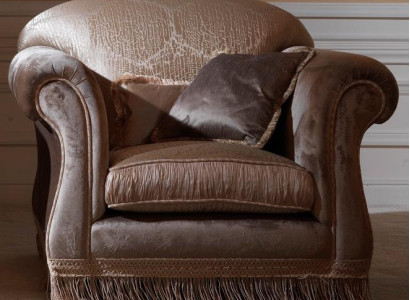 Luxus Sessel Polster Thron Landhaus Stil Echtholz Italienische Möbel Einsitzer