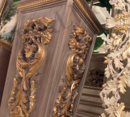 Vasen Blumen Ständer Vase Ständer Massiv Holz Barock Rokoko Italienisches Design