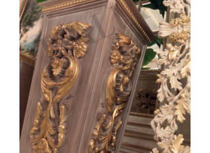 Vasen Blumen Ständer Vase Ständer Massiv Holz Barock Rokoko Italienisches Design