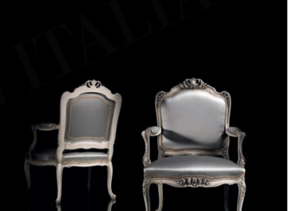 Klassischer Sessel Barock Rokoko Lehnstuhl Italienische Möbel Holz Einsitzer Neu