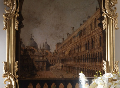 Spiegel mit geschnitztem Rahmen Gold Barock Rokoko Italienische Wandspiegel Neu