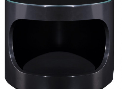 Couchtisch Beistelltisch Runder Tisch Schwarz Hochglanz Italienische Möbel Neu