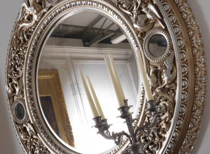 Massivholz Spiegel Klassischer Echtz Holz italienische Einrichtung Wandspiegel