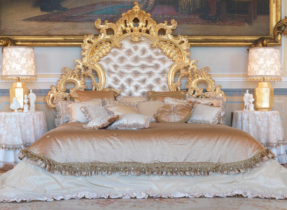 Chesterfield Bett Italienische Möbel Einrichtung Barock Rokoko Gold Leder Betten