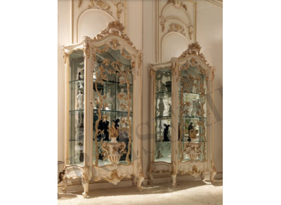 Vitrinen Glas Schrank Schränke Regal Holz Vitrine Modern Design Wohnzimmer Neu	