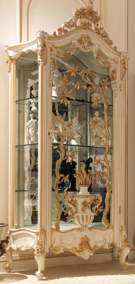 Möbel Massive Holz Vitrinen Glas Schrank Echtholz Anrichte Vitrine Wohnzimmer